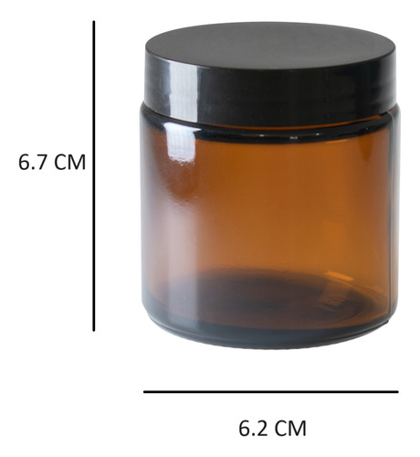 Tarro Vidrio Ámbar 100 Ml/gr (75 Piezas) Pomadera Cosmético