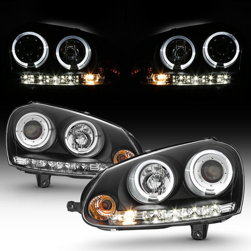 Par Faros Negro Led Drl Volkswagen Jetta Soccer 2006 2.0l