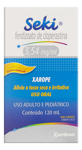 Xarope Seki 3,54mg/ml Coco Zambon Caixa 120ml