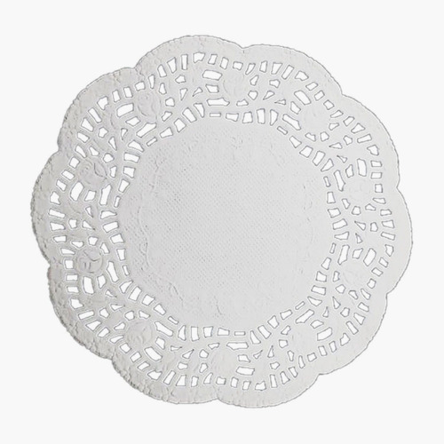 Toalha Rendada Redonda Papel 34 Cm (doilies) - 100 Unidades Cor Branco Liso