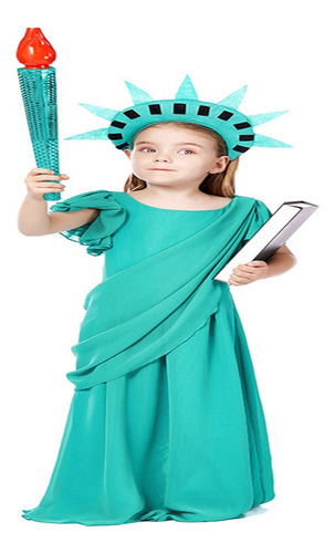 1 Halloween Lady Liberty Cos Disfraces Antigua Griega Niñas