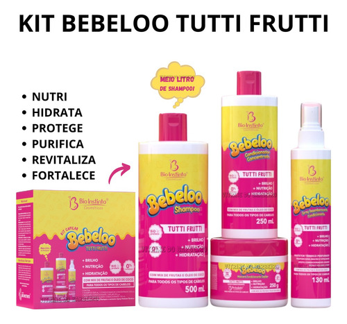 Kit Capilar Bebeloo Tutti Frutti Nutrição Cabelos Saudáveis!