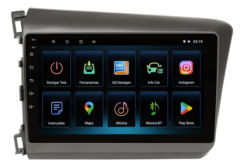 Multimidia Lelong Civic G9 2012 2013 2014 Android 14 Carplay