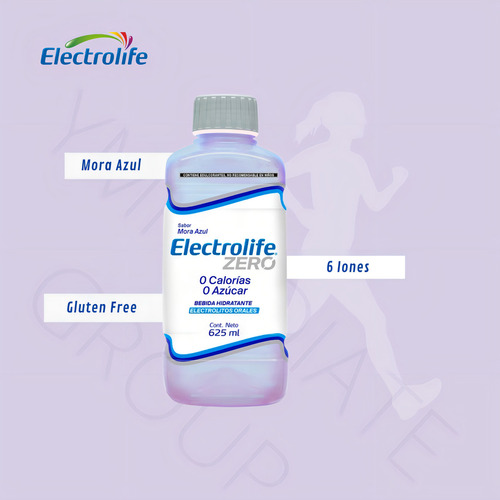 Electrolit Zero Rehidratante Sabor Mora Azul 625ml (12 Pack)
