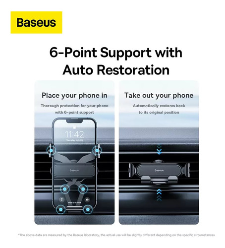 Suporte Veicular De Carro Para Celular Baseus P/ Saída De Ar