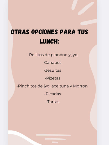 Servicio De Lunch Para Fiesta Y Eventos