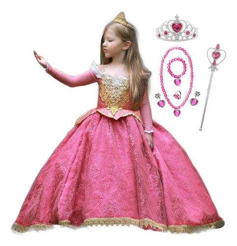 Vestido De Disfraz De Princesa Bella Durmiente Para Niñas