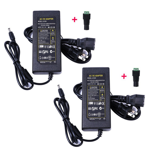 2pcs 12v 5a Ac Fuente Ac Adaptador Cargador Pc Led Luz Cámar