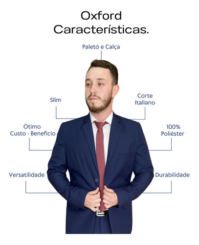 Terno Executivo Slim Corte Italiano De Luxo