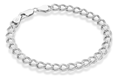 Miabella Pulsera De Cadena Italiana De Doble Eslabón De Plat