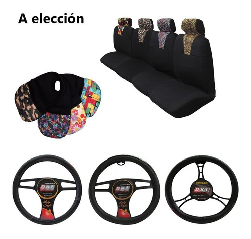 Funda Asiento + Cubre Volante + Organizador Palanca Cambio