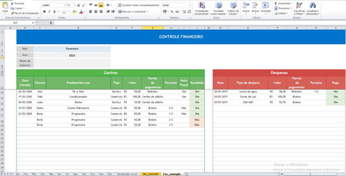 Planilha Controle Financeiro Empresarial Excel