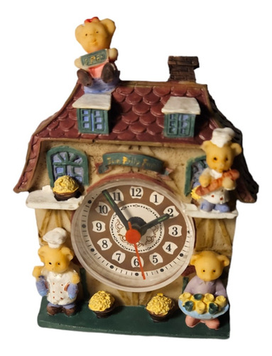 Reloj Infantil De Mesa (casita Y Ositos Cocineros) Cod 95216