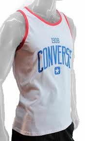 Musculosa Converse Algodón Blanco Azul Logo