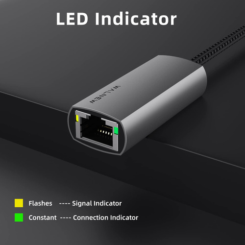 Adaptador Usb-c A Ethernet Walnew Gigabit Para Mac, Dell, Sa