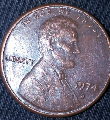 Centavo Lincon Usa 1974  Double Die Error