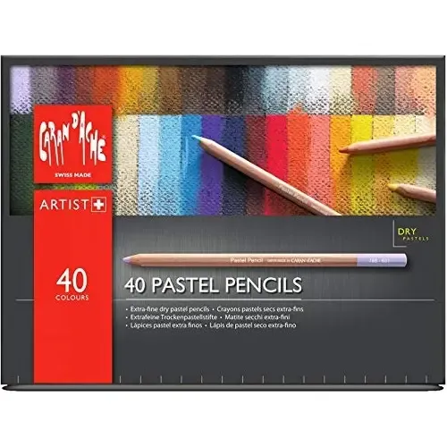 Coffret Cadeau En Bois – 84 Pastels Caran D’Ache 788.484 – Multicolore – Boîte Acajou