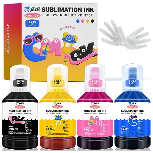 Tinta De Sublimación Printers Jack 140ml X 4 Epson Ecotank