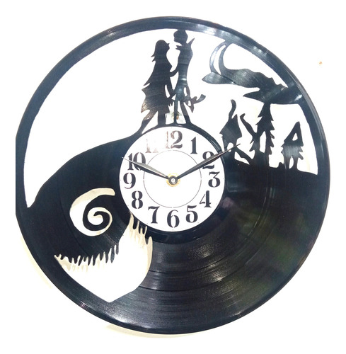 Jack Y Sally- Reloj Artesanal En Disco De Vinilo