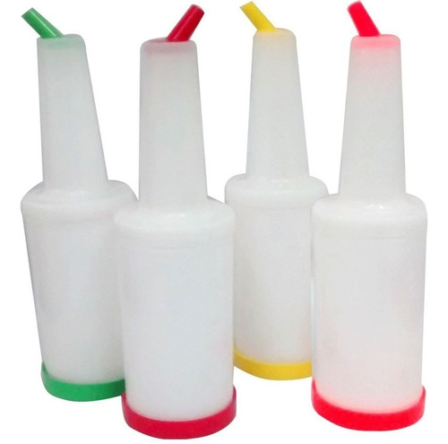 Set 4 Bidones De Pulpa Botellon Tanque Para Barman 1 Litro