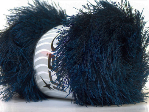 100 Gram Madeja Hilo Color Azul Marino Eyelash Fun Fur 164