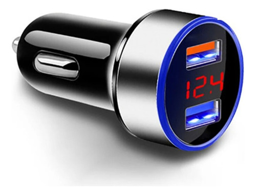 Turbo Cargador Carro Doble Usb Indicador Voltaje