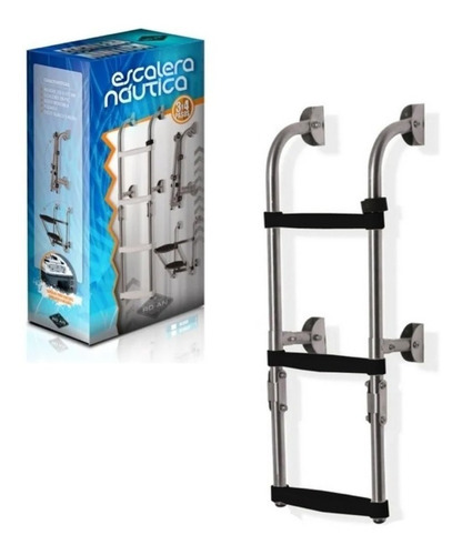 Imagen 1 de 4 de Escalera Náutica Plegable 3 Esc Acero Inox- Barcos Lanchas
