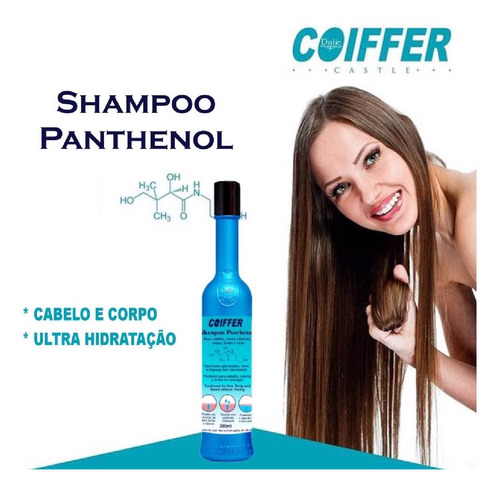 Kit 2 Shampoo Panthenol Coiffer 300ml Hidratação Profunda