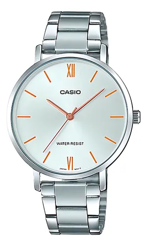 comprar Reloj Casio Enticer Series Lady Ltp-vt01d-7budf Color de la correa Gris Color del fondo Blanco