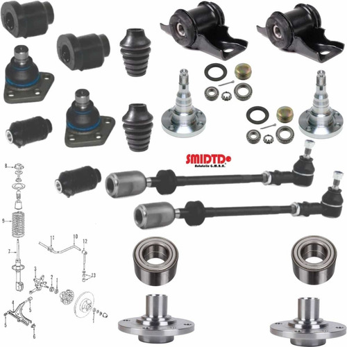 Kit Bases Mazas Baleros Bujes Varillas Vw Caribe 1.7 84-84