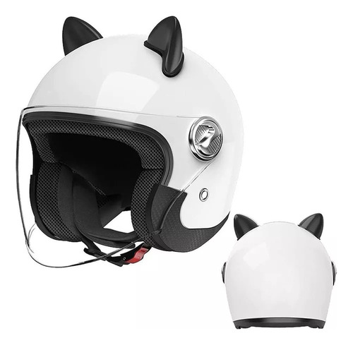 Casco Motocicleta Con Orejas Gato Para Adultos