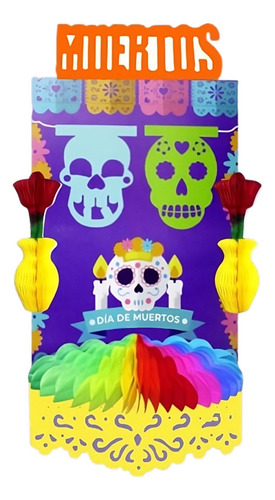 Decoración Papel Picado Altar Cráneos Dia De Muertos 10 Pz