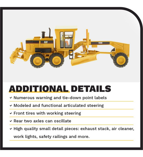 Diecast Masters Caterpillar 140h Motor Grader, Serie Core
