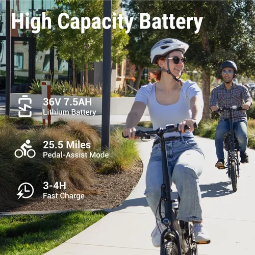 Bicicleta Eléctrica Plegable 14 Pulgadas 350 W 36 V 7.5 Ah