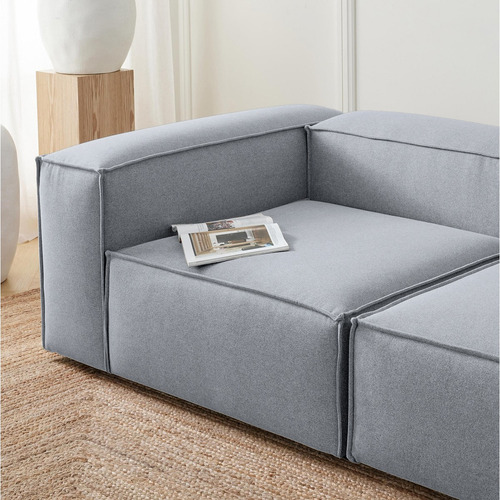 Sala Esquinera Moderna Latt Sillón Modular Lino Soft Minimal