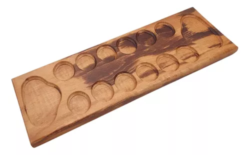 Mancala Jogo Tabuleiro Madeira Estrategia Colheita - Dino