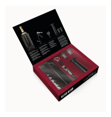 Imagen 1 de 3 de Set Completo Para Vino Accessory Wine Vacu Vin Regalo