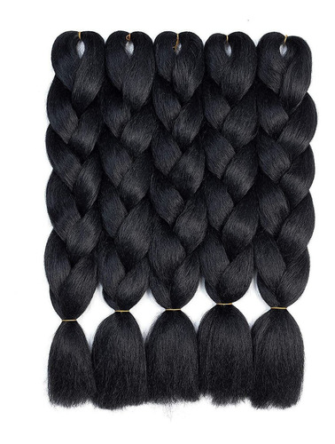 Kanekalon Extensiones De Trenzado Negro 1b Del Pelo 5 X...