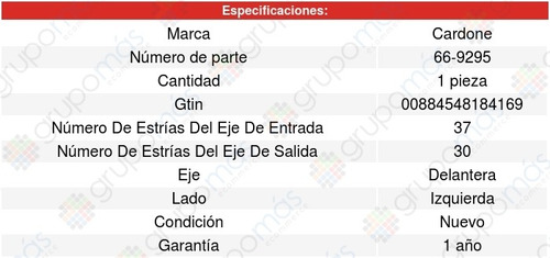 Flecha Homocinetica Delantera Izquierda Ml350 06-11