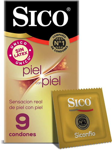 Sico Piel Con Piel Condones Sin Látex Cartera Con 9 Piezas