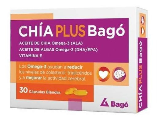 Bago Chia Plus Bago Omega3 Colesterol X 30 Capsulas Blandas