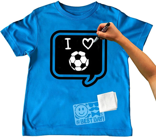 Kit De Camiseta De Manga Corta Blue Speech Bubble Chalk...