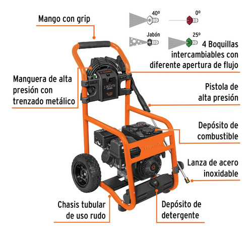 Hidrolavadora Truper 12908 Naranja/negro 3.7 Kw 193 Bar Naranja/negro