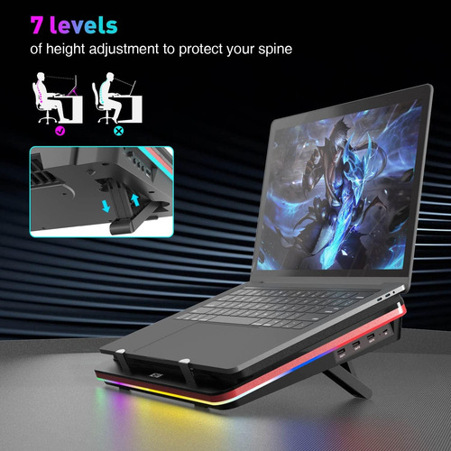 Cooler Laptop Iets Gt500 Turboventilador 5000 Rpm Rgb