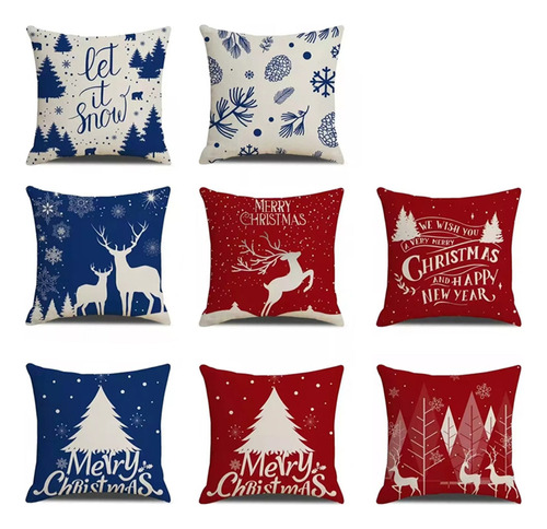 Fundas De Almohada De Lino Con Diseño De Árbol De Navidad, 8