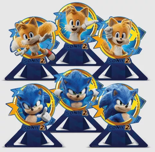 Festa Sonic - Display de Mesa - Faça em Casa 