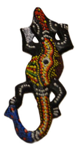 Escultura Lagarto Gecko Multicolorido 10 Cm C 10 Cm C