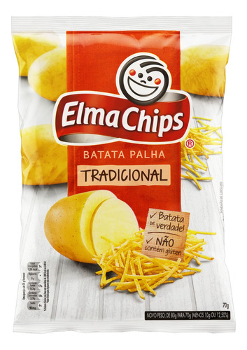 Batata Palha Tradicional Elma Chips Pacote 70g