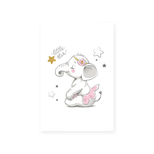 Imagem 4 de 7 de Placas Decorativas Elefante Rosa Para Quarto 20x30cm Kit 4un