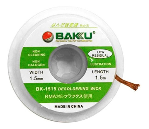 Malla Para Desoldar Baku 1515 , Reballing 1.5 Mm X 1.5 Mts !